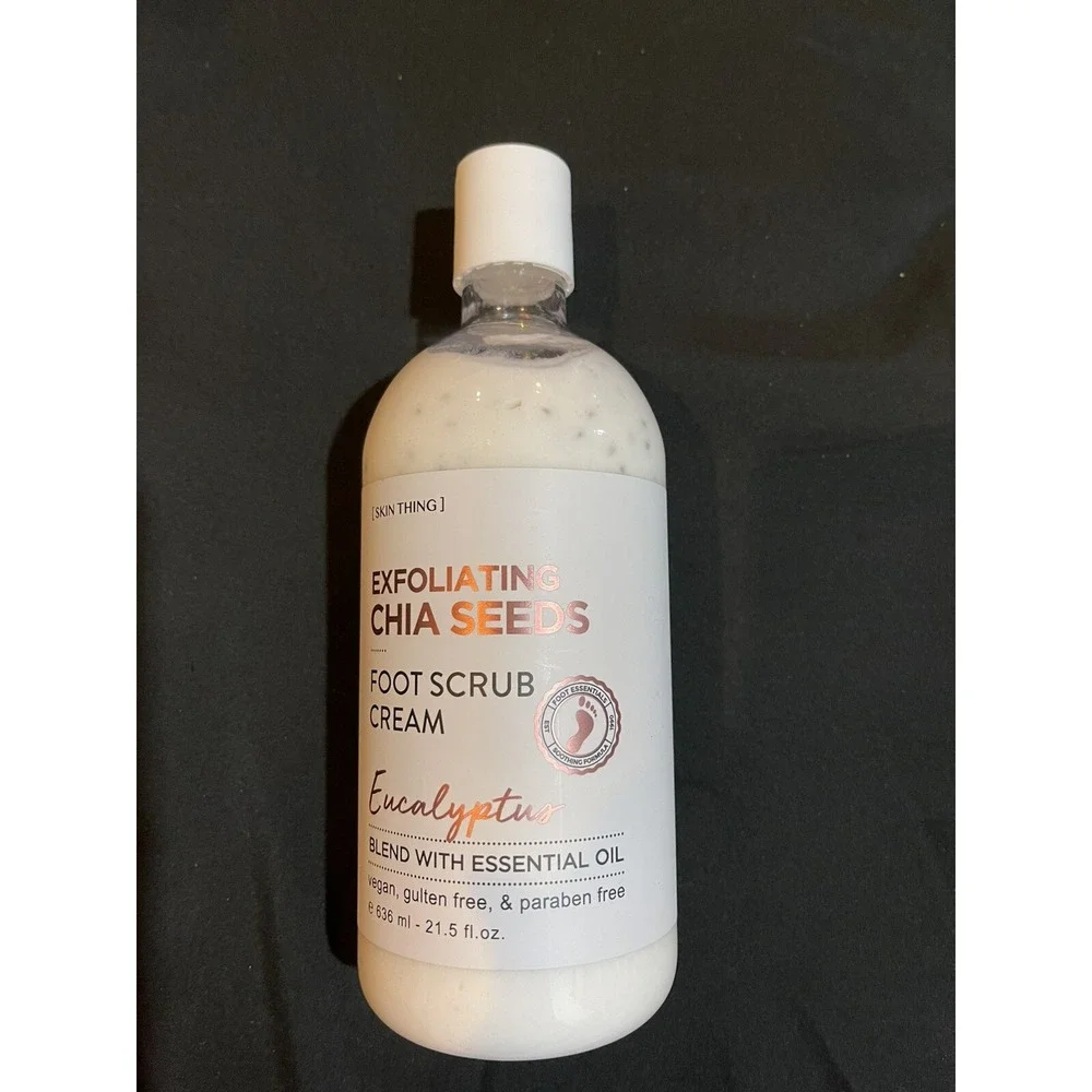 Skin Thing Home & Body Company Foot Feet Cream Scrub Eucalyptus Chia Seeds 21.5o